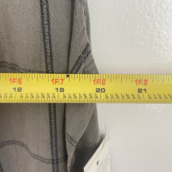 NWT Maxi Dress XL Gray Windowpane Plaid Tencel Sleeveless Side Slit Minimalist - Picture 7 of 8